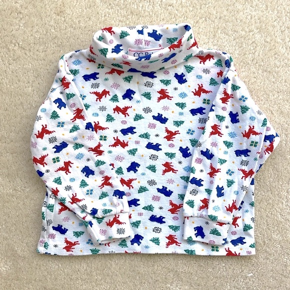 VINTAGE CC BATES VGUC 100% Cotton Christmas Holiday Turtleneck - Picture 1 of 2